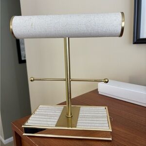 Gold and Cream Jewelry Stand
